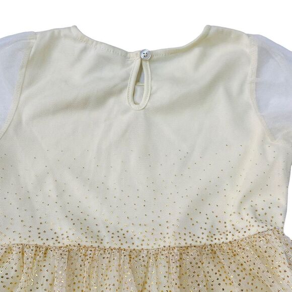 Forever Me Ivory Tulle Gold Accent Party Dress Sz 6 Girls - Picture 3 of 9